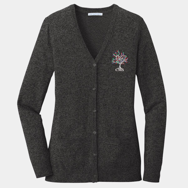 CMS - Ladies Marled Cardigan Sweater Thumbnail