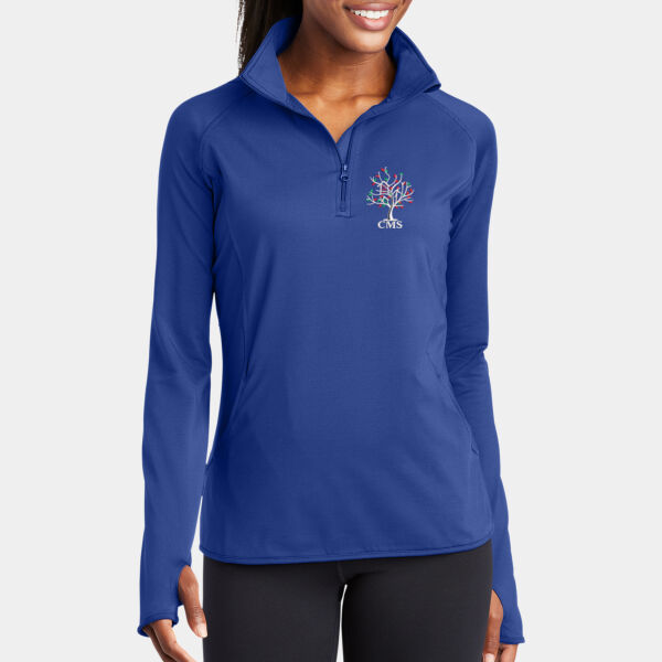 CMS - Ladies Sport Wick ® Stretch 1/2 Zip Pullover Thumbnail