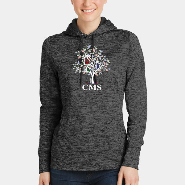 CMS - Ladies PosiCharge ® Electric Heather Fleece Hooded Pullover Thumbnail
